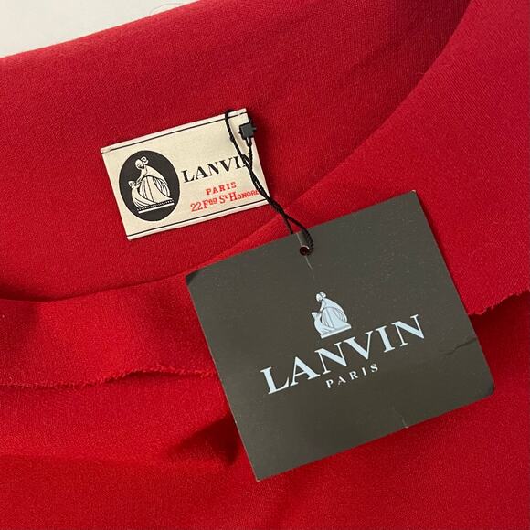 NWT Lanvin Bateau Neckline Midi Sheath Dress - Red - Size 38 EU/6 US - Picture 7 of 9